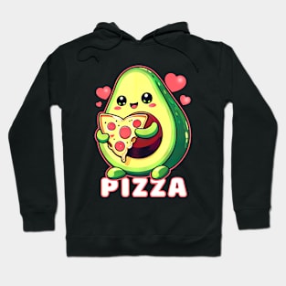 A cute sweet avocado eating pizza Hoodie